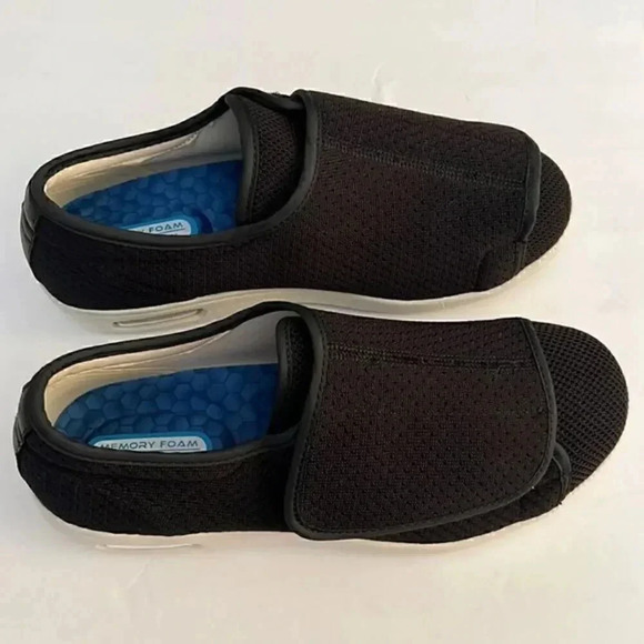 Youyun black diabetic unisex memory foam easy walkers size 8 1/2 - Picture 1 of 7